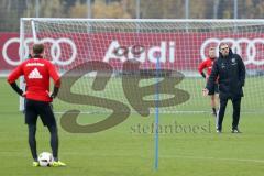 1. Bundesliga - Fußball - FC Ingolstadt 04 - Training - Interimstrainer Michael Henke übernimmt Training bis neuer Cheftrainer gefunden ist, rechts gibt Anweisungen.