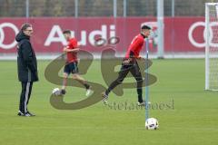 1. Bundesliga - Fußball - FC Ingolstadt 04 - Training - Interimstrainer Michael Henke übernimmt Training bis neuer Cheftrainer gefunden ist, links gibt Anweisungen.