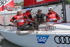 1. Bundesliga - Fußball - FC Ingolstadt 04 - Audi Sailing Experience - Darío Lezcano (11, FCI) Marvin Matip (34, FCI) Stefan Lex (14, FCI)