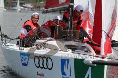 1. Bundesliga - Fußball - FC Ingolstadt 04 - Audi Sailing Experience - Darío Lezcano (11, FCI) Marvin Matip (34, FCI) Stefan Lex (14, FCI)