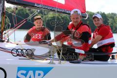 1. Bundesliga - Fußball - FC Ingolstadt 04 - Audi Sailing Experience - Mathew Leckie (7, FCI) Tobias Levels (28, FCI) Robert Leipertz (13, FCI)