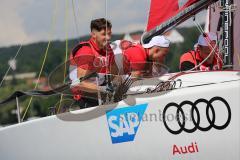 1. Bundesliga - Fußball - FC Ingolstadt 04 - Audi Sailing Experience - Mathew Leckie (7, FCI) Darío Lezcano (11, FCI) Tobias Levels (28, FCI)