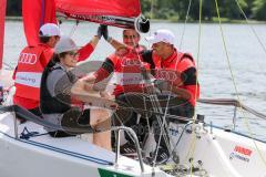 1. Bundesliga - Fußball - FC Ingolstadt 04 - Audi Sailing Experience - Etappensieg Jubel Marvin Matip (34, FCI) Stefan Lex (14, FCI) Darío Lezcano (11, FCI)