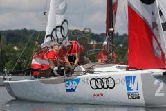 1. Bundesliga - Fußball - FC Ingolstadt 04 - Audi Sailing Experience - Lukas Hinterseer (16, FCI) Torwart Martin Hansen (35, FCI) Moritz Hartmann (9, FCI)