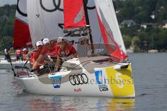 1. Bundesliga - Fußball - FC Ingolstadt 04 - Audi Sailing Experience - v.l. Maurice Multhaup (31, FCI) Torwart Örjan Haskjard Nyland (26, FCI) Alfredo Morales (6, FCI)