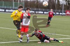 Bayernliga - Saison 2016/2017 - FC Ingolstadt 04 - U17 - SSV Jahn Regensburg -  Schröder Lukas rot FCI - Schmid Michael weiß Regensburg - Peutler Julio Torwart Regensburg - Foto: Meyer Jürgen