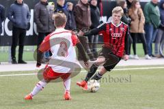 Bayernliga - Saison 2016/2017 - FC Ingolstadt 04 - U17 - SSV Jahn Regensburg - Redl Jonas rot FCI - Burkhardt Jeremias weiß Regensburg -  Foto: Meyer Jürgen