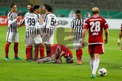 DFB - Pokalspiel - Eintracht Frankfurt - FC Ingolstadt 04 - Moritz Hartmann (#9 FCI) wird gefoult - Freistoss - Foto: Meyer Jürgen