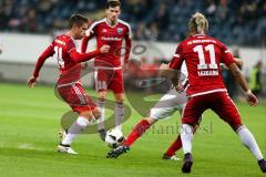 DFB - Pokalspiel - Eintracht Frankfurt - FC Ingolstadt 04 - Stefan Lex (#14 FCI) - Lezano Farina,Dario (#37 FCI) - Foto: Meyer Jürgen