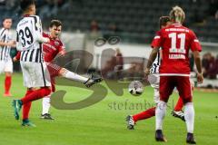 DFB - Pokalspiel - Eintracht Frankfurt - FC Ingolstadt 04 - Stefan Lex (#14 FCI) mit einem Torschuss - Foto: Meyer Jürgen