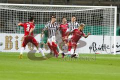 DFB - Pokalspiel - Eintracht Frankfurt - FC Ingolstadt 04 - Lezano Farina,Dario (#37 FCI) - Anthony Jung (#3 FCI) - Foto: Meyer Jürgen