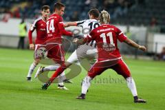 DFB - Pokalspiel - Eintracht Frankfurt - FC Ingolstadt 04 - Stefan Lex (#14 FCI) - Lezano Farina,Dario (#37 FCI) - Foto: Meyer Jürgen