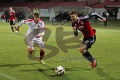 Regionalliga Bayern - FC Ingolstadt 04 II - FC Augsburg II - rechts Maximilian Thalhammer (FCI 18) und links Marvin Friedrich (15 FCA)