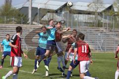 Regionalliga - Saison 2016/2017 - FC Ingolstadt 04 II - FV Illertissen - Giuseppe Leo FCI beim Kopfball - Manuel Strahler #4 Illertissen - Foto: Jürgen Meyer