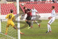 Regionalliga Bayern - FC Ingolstadt 04 II - Wacker Burghausen - Christoph Fenninger (14) köpft zum 3:0 Tir Jubel, Torwart Miha Tetickovic chancenlos