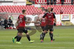 Regionalliga Bayern - FC Ingolstadt 04 II - Wacker Burghausen - Christoph Fenninger (14) köpft zum 3:0 Tir Jubel, Michael Zant (5)