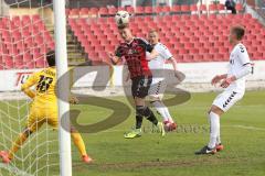 Regionalliga Bayern - FC Ingolstadt 04 II - Wacker Burghausen - Christoph Fenninger (14) köpft zum 3:0 Tir Jubel, Torwart Miha Tetickovic chancenlos