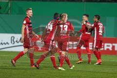 DFB Pokal - Fußball - SpVgg Greuther Fürth - FC Ingolstadt 04 - Tor 1:3 durch Robert Leipertz (13, FCI), Jubel Marvin Matip (34, FCI) Hauke Wahl (25, FCI) Darío Lezcano (11, FCI) Alfredo Morales (6, FCI)