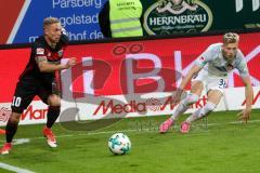 2. BL - Saison 2017/2018 - FC Ingolstadt 04 - 1. FC Heidenheim - Sonny Kittel (#10 FCI) - Tim Skarke (#38 Heidenheim) - Foto: Meyer Jürgen