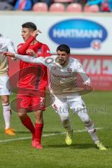2. BL - Saison 2017/2018 - FC Heidenheim - FC Ingolstadt 04 - Almog Cohen (#8 FCI) trifft zum 1:0 Führungstreffer - jubel - Sonny Kittel (#10 FCI) - Sessa Kevin Simone Heidenheim #32  - Foto: Meyer Jürgen
