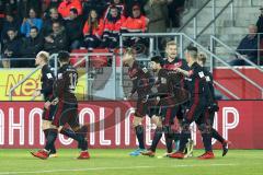 2. Bundesliga - Fußball - Jahn Regensburg - FC Ingolstadt 04 - Tor Alfredo Morales (6, FCI) 0:1 Jubel durch Alfredo Morales (6, FCI) Hauke Wahl (25, FCI) Almog Cohen (8, FCI)