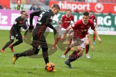 2. BL - Saison 2017/2018 - 1.FC Kaiserslautern - FC Ingolstadt 04 - Max Christiansen (#5 FCI) - #Fechner Gino (#8 Kaiserslautern  - Foto: Meyer Jürgen