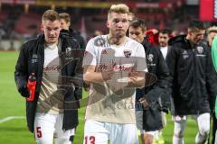 2. Bundesliga - Fußball - 1. FC Nürnberg - FC Ingolstadt 04 - Sieg auswärts Jubel bei den Fans Kurve Max Christiansen (5, FCI) Robert Leipertz (13, FCI)