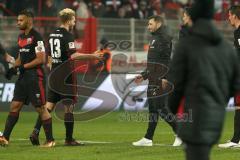 2. Bundesliga - 1. FC Union Berlin - FC Ingolstadt 04 - Spiel ist aus Sieg Jubel Robert Leipertz (13, FCI) und Cheftrainer Stefan Leitl (FCI)