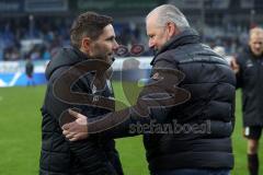 2. Bundesliga - Fußball - Holstein Kiel - FC Ingolstadt 04 - nach dem Spiel Cheftrainer Stefan Leitl (FCI) ghet zu Vorsitzender des Vorstandes Peter Jackwerth (FCI)