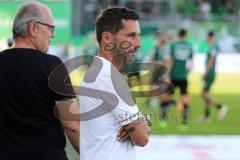 2. Bundesliga - Fußball - SpVgg Greuther Fürth FC Ingolstadt 04 - Cheftrainer Stefan Leitl (FCI) und hinten Vorsitzender des Vorstandes Peter Jackwerth (FCI)