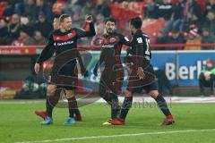 2. Bundesliga - 1. FC Union Berlin - FC Ingolstadt 04 - Konzentriert Elfmeter Darío Lezcano (11, FCI) Schuß Tor Jubel 1:2 Führung Alfredo Morales (6, FCI) Almog Cohen (8, FCI) Marcel Gaus (19, FCI)