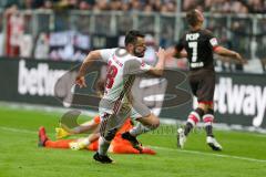 2. BL - Saison 2017/2018 - FC St. Pauli - FC Ingolstadt 04 - Der 0:2 Führungstreffer durch Christian Träsch (#28 FCI) - jubel -Foto: Meyer Jürgen