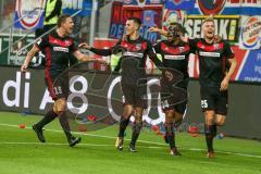 2. BL - Saison 2017/2018 - FC Ingolstadt 04 - 1. FC Heidenheim - Hauke Wahl (#25 FCI) trifft zum 1:0 Führungstreffer - jubel - Marvin Matip (#34 FCI) - Alfredo Morales (#6 FCI) - Marcel Gaus (#19 FCI) - Foto: Meyer Jürgen