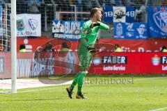 2. BL - Saison 2017/2018 - VFL Bochum - FC Ingolstadt 04 - Der 2:0 Treffer durch Kruse Robbie #17 Bochum - jubel - Orjan Nyland (#1 Torwart FCI) schreit seine Wut hinaus - Foto: Meyer Jürgen