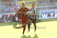 2. Bundesliga - Fußball - SV Sandhausen - FC Ingolstadt 04 - 1:0 - Zweikampf in der Abendsonne Stefan Kutschke (20, FCI) Knipping, Tim (34 SV)