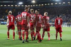 2. Bundesliga - Fußball - DSC Arminia Bielefeld - FC Ingolstadt 04 - Tor Jubel Thomas Pledl (30, FCI) mit Sonny Kittel (10, FCI) Stefan Kutschke (20, FCI) Alfredo Morales Tobias Levels (3, FCI)