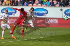 2. BL - Saison 2017/2018 - FC Heidenheim - FC Ingolstadt 04 - Almog Cohen (#8 FCI) trifft zum 1:0 Führungstreffer - jubel - Sonny Kittel (#10 FCI) - Sessa Kevin Simone Heidenheim #32  - Foto: Meyer Jürgen