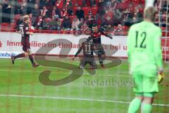 2. Bundesliga - 1. FC Union Berlin - FC Ingolstadt 04 - Konzentriert Elfmeter Darío Lezcano (11, FCI) Schuß Tor Jubel 1:2 Führung Alfredo Morales (6, FCI) Torwart Busk Jakob (Union 12) Robert Leipertz (13, FCI)