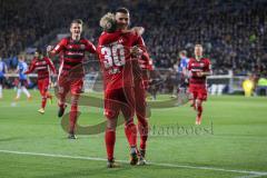 2. Bundesliga - Fußball - DSC Arminia Bielefeld - FC Ingolstadt 04 - Tor Jubel Thomas Pledl (30, FCI) mit Alfredo Morales (6, FCI)