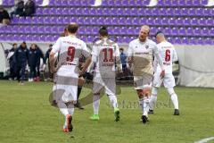 2. Bundesliga - Fußball - Erzgebirge Aue - FC Ingolstadt 04 - Spiel ist aus, Unentschieden 0:0, Spieler ärgern sich, Moritz Hartmann (9, FCI) Torwart Örjan Haskjard Nyland (1, FCI) Tobias Levels (3, FCI) Alfredo Morales (6, FCI)