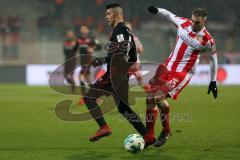 2. Bundesliga - 1. FC Union Berlin - FC Ingolstadt 04 - Alfredo Morales (6, FCI) Torrejon, Marc (Union 15) Zweikampf