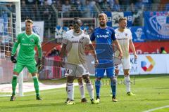 2. BL - Saison 2017/2018 - VFL Bochum - FC Ingolstadt 04 - Orjan Nyland (#1 Torwart FCI) - Marvin Matip (#34 FCI) mit Gesichtsmaske - Foto: Meyer Jürgen
