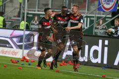 2. BL - Saison 2017/2018 - FC Ingolstadt 04 - 1. FC Heidenheim - Hauke Wahl (#25 FCI) trifft zum 1:0 Führungstreffer - jubel - Marvin Matip (#34 FCI) - Alfredo Morales (#6 FCI) - Foto: Meyer Jürgen