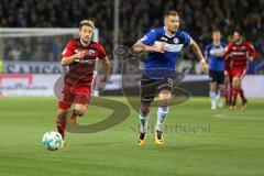 2. Bundesliga - Fußball - DSC Arminia Bielefeld - FC Ingolstadt 04 - Zweikampf Thomas Pledl (30, FCI) Florian Hartherz (28 DSC)