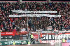 2. BL - Saison 2017/2018 - FC Ingolstadt 04 - 1. FC Heidenheim - Fans - Fankurve - banner - choreo - Foto: Meyer Jürgen