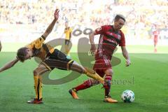 2. Bundesliga - Fußball - Dynamo Dresden - FC Ingolstadt 04 - Zweikampf Niklas Hauptmann (36 Dresden) Thomas Pledl (30, FCI)