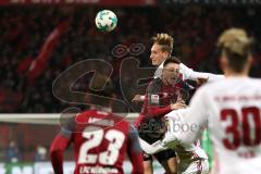 2. Bundesliga - Fußball - 1. FC Nürnberg - FC Ingolstadt 04 - hinten Kopfball Tobias Schröck (21, FCI)