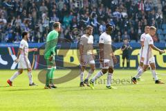 2. BL - Saison 2017/2018 - VFL Bochum - FC Ingolstadt 04 - Orjan Nyland (#1 Torwart FCI) schreit seine Mitspieler an - enttäuschte Gesichter - Marvin Matip (#34 FCI) - #28# - Almog Cohen (#8 FCI) - Foto: Meyer Jürgen