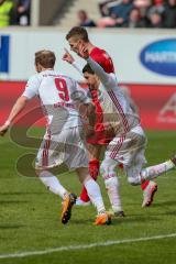 2. BL - Saison 2017/2018 - FC Heidenheim - FC Ingolstadt 04 - Almog Cohen (#8 FCI) trifft zum 1:0 Führungstreffer - jubel - Sonny Kittel (#10 FCI) - Moritz Hartmann (#9 FCI)  - Foto: Meyer Jürgen