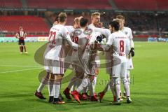 2. Bundesliga - Fußball - 1. FC Nürnberg - FC Ingolstadt 04 - Elfmeter Tor Jubel Darío Lezcano (11, FCI) Max Christiansen (5, FCI) Almog Cohen (8, FCI) Sonny Kittel (10, FCI) Christian Träsch (28, FCI) Robert Leipertz (13, FCI)